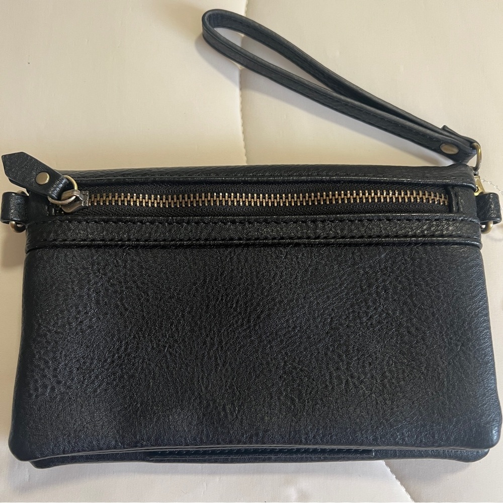 NWOT Joy Susan Kate Wristlet/Clutch/WalletIn In Black Made Of Vegan Leather - Picture 7 of 10